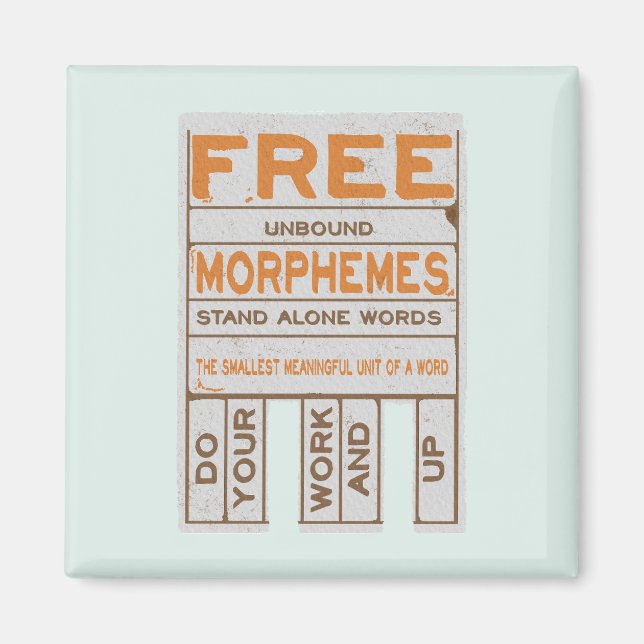 Free Morphemes funny structured literacy Magnet (Front)