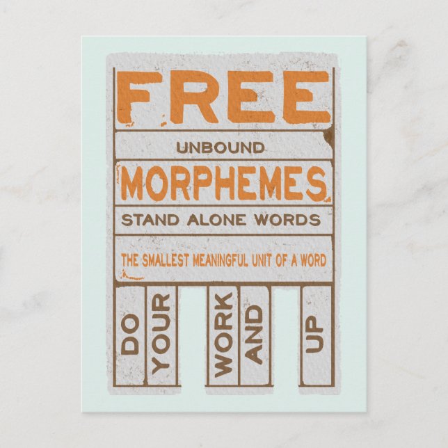 Free Morphemes funny structured literacy Postcard (Front)