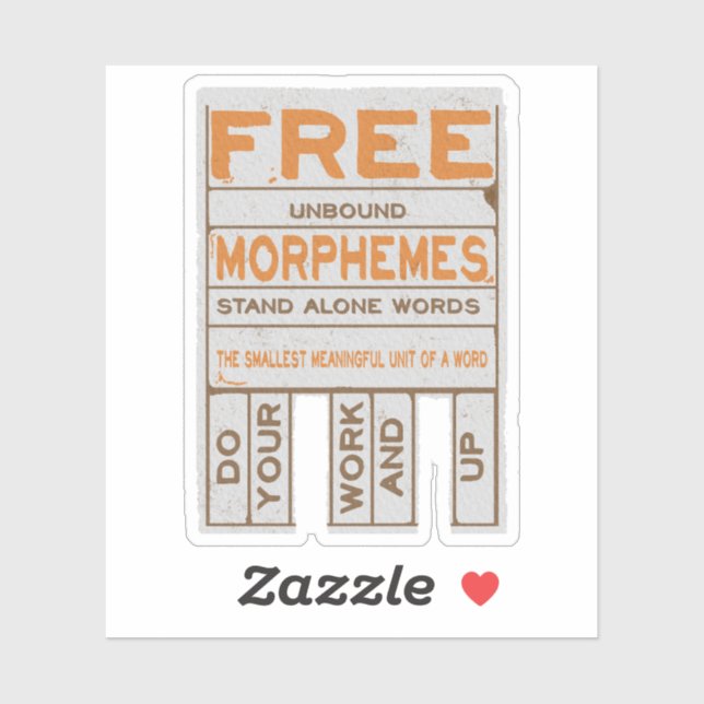 Free Morphemes funny structured literacy Sticker (Sheet)