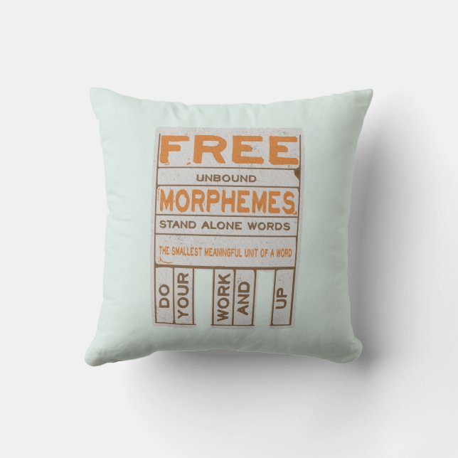 Free Morphemes funny structured literacy Throw Pillow (Back)