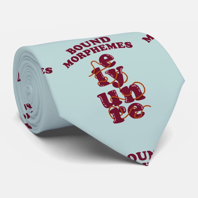 Free Morphemes Phonics Learning English Neck Tie (Rolled)