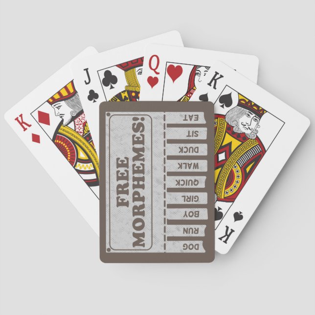 Free Morphemes Poker Cards (Back)