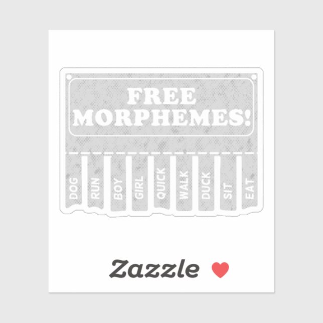 Free Morphemes Sticker (Sheet)