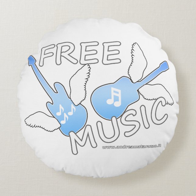 Free Music    Round Pillow (Front)