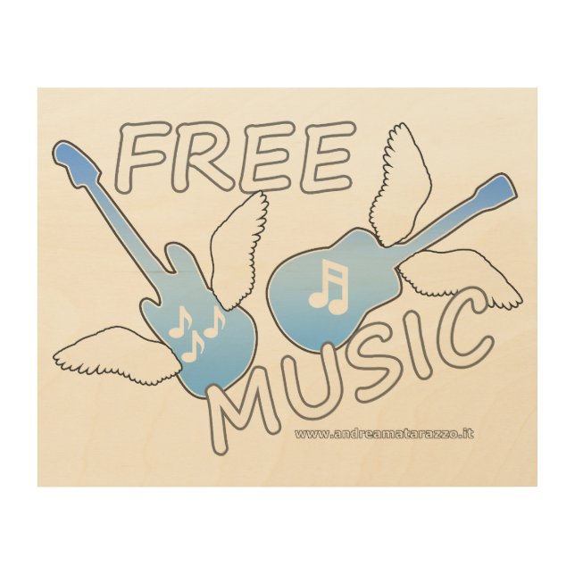 Free Music  Wood Wall Art (Front)