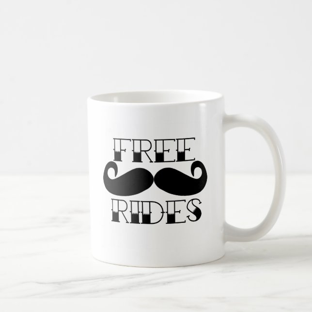 Free Mustache Rides Coffee Mug (Right)