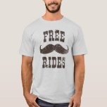 Free Mustache Rides Funny Vintage T-shirt at Zazzle