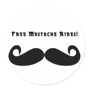 Free Mustache Rides Sticker