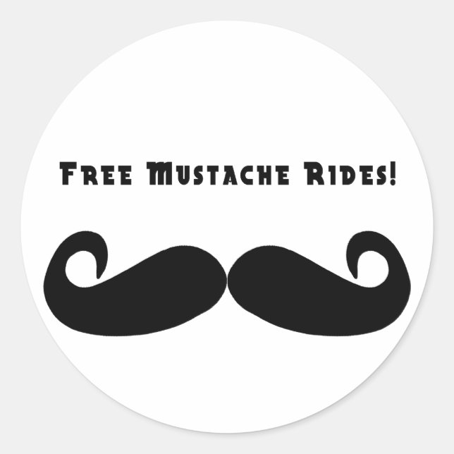 Free Mustache Rides Sticker (Front)