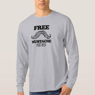 FREE MUSTACHE RIDES T-shirt