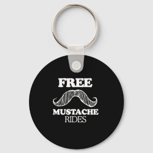 FREE MUSTACHE RIDES T-shirt Keychain