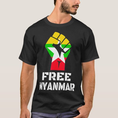 Free Myanmar  Myanmar Flag Burma Strong For Men Wo T_Shirt