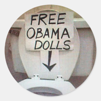 FREE OBAMA DOLLS CLASSIC ROUND STICKER