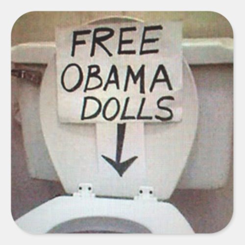 FREE OBAMA DOLLS SQUARE STICKER