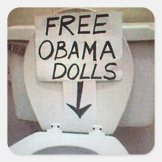 FREE OBAMA DOLLS SQUARE STICKER