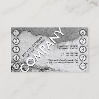 Free Oil Change Punchcard Loyalty Card by asyrum at Zazzle