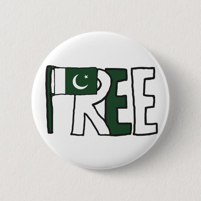 Free Pakistan Flag Button (Front)
