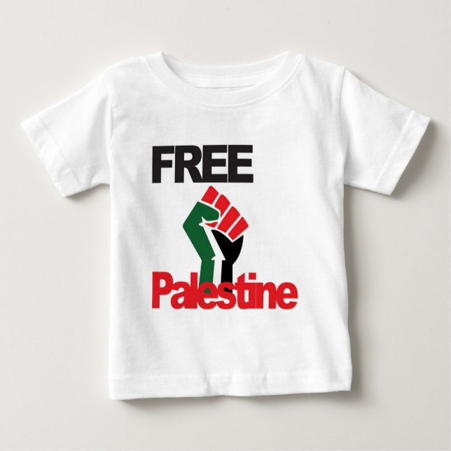 Free Palestine - فلسطين علم  - Palestinian Flag Baby T-Shirt (Front)