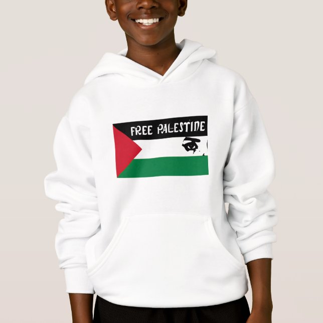 Free Palestine - فلسطين علم  - Palestinian Flag Hoodie (Front)