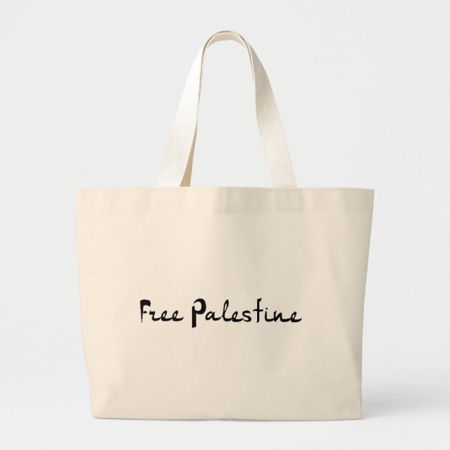 Free Palestine - فلسطين علم  - Palestinian Flag Large Tote Bag (Front)