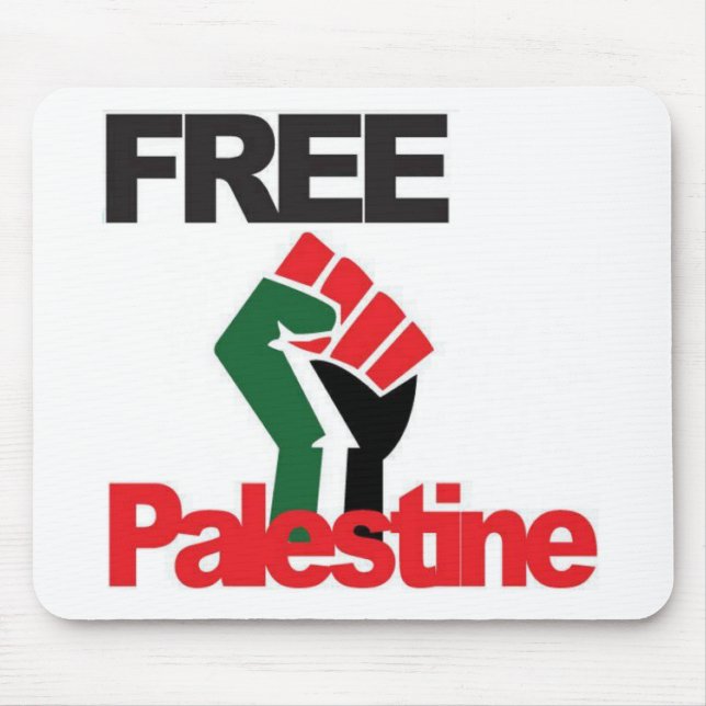 Free Palestine - فلسطين علم  - Palestinian Flag Mouse Pad (Front)