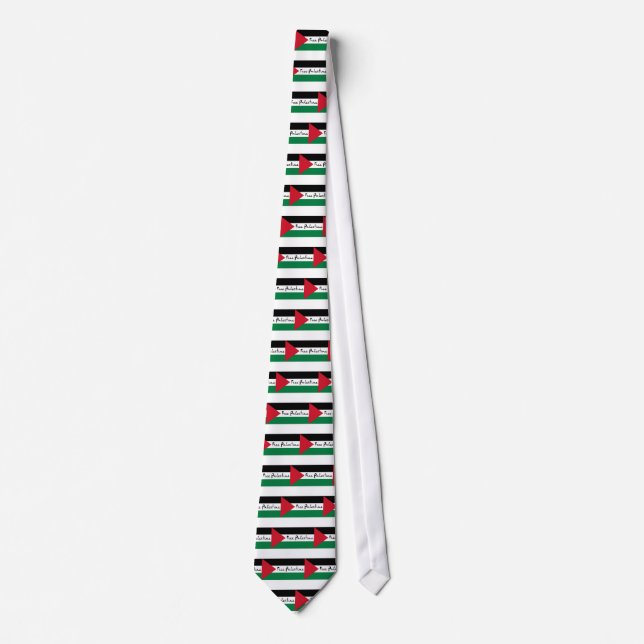 Free Palestine - فلسطين علم  - Palestinian Flag Neck Tie (Front)