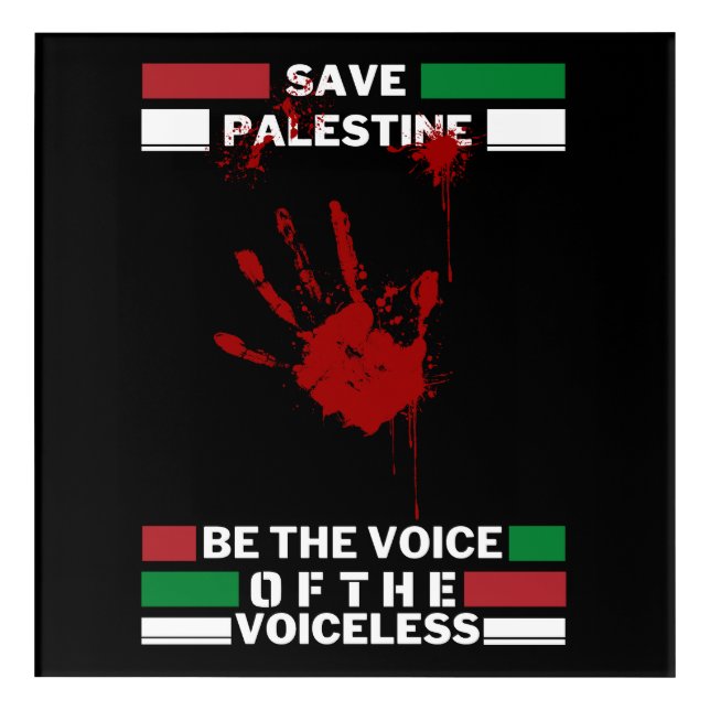 Free Palestine Acrylic Art | Save Gaza (Front)