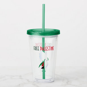Free Palestine Acrylic Tumbler – Activism Drink