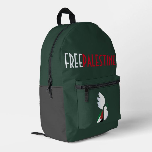 Free Palestine Backpack – Bold Political Statement (Back Corner Left)