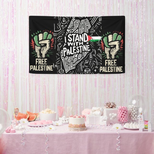 free palestine banner  (Party)