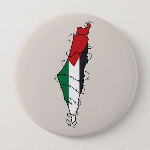 Free Palestine Barbed Wire Map Palestinian Freedom Button