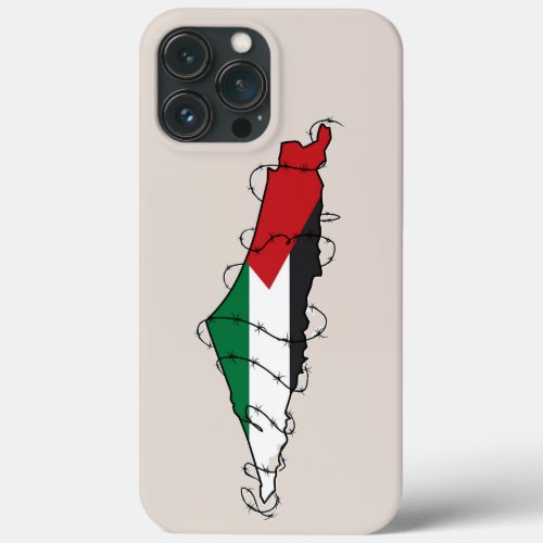 Free Palestine Barbed Wire Map Palestinian Freedom iPhone 13 Pro Max Case