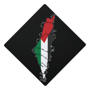 Free Palestine Barbed Wire Map Palestinian Freedom Graduation Cap Topper