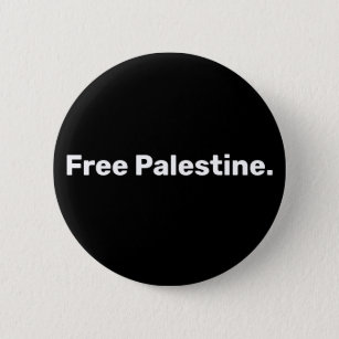 Free Palestine basic simple text supporting Gaza  Button