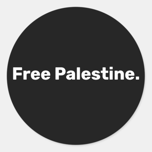 Free Palestine basic simple text supporting Gaza  Classic Round Sticker