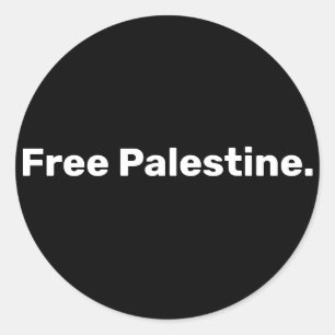 Free Palestine basic simple text supporting Gaza Classic Round Sticker