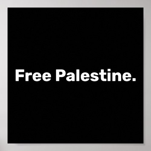 Free Palestine basic simple text supporting Gaza  Poster