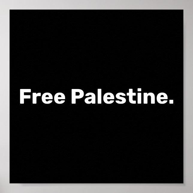 Free Palestine basic simple text supporting Gaza  Poster (Front)