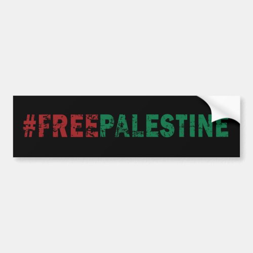 Free Palestine Black  Bumper Sticker