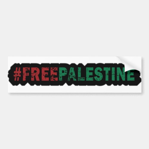 Free Palestine Black  Bumper Sticker