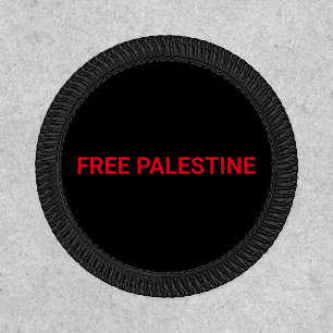 Free Palestine black red custom text minimalist Patch
