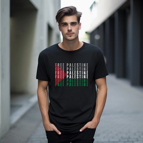 FREE PALESTINE black t_shirt for man