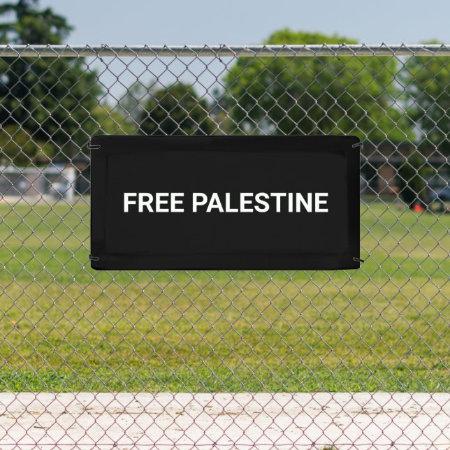 Free Palestine black white custom text minimalist Banner (Insitu)