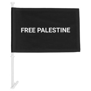 Free Palestine black white custom text minimalist Car Flag