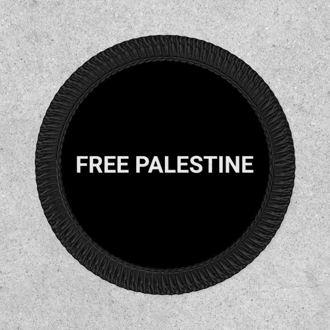 Free Palestine black white custom text minimalist Patch (Front)