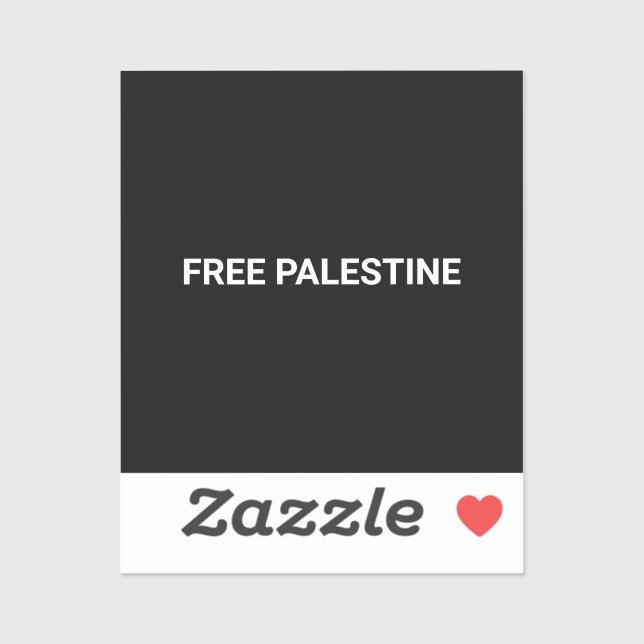 Free Palestine black white custom text minimalist Sticker (Sheet)