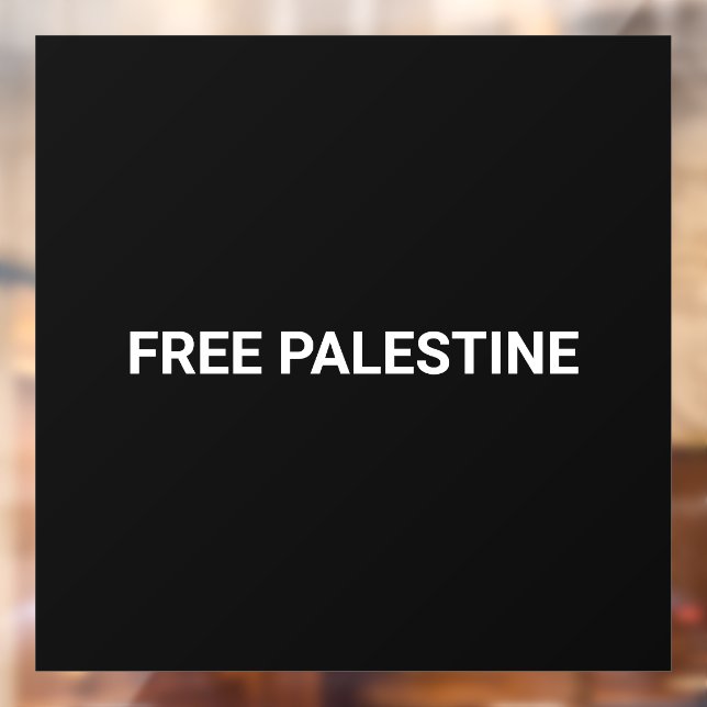 Free Palestine black white custom text minimalist Window Cling (Sheet 2)