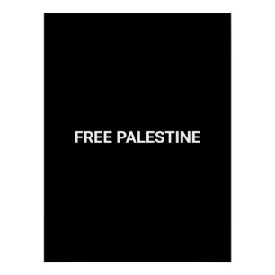 Free Palestine black white custom text simple Poster