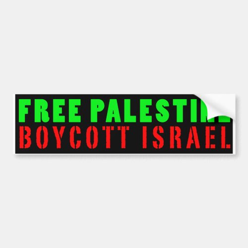 FREE PALESTINE BOYCOTT ISRAEL _ Bumper Sticker