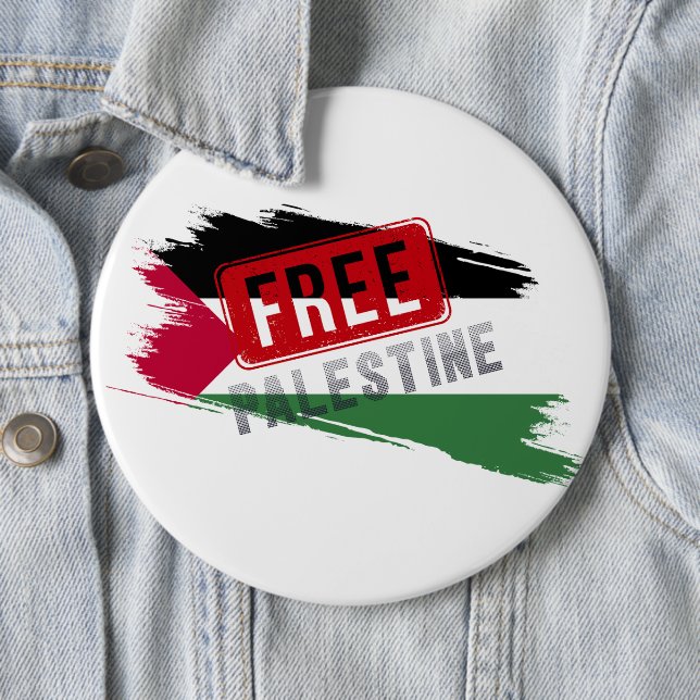 free palestine brush flag button (In Situ)
